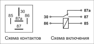 Схема реле 5 контактное 12в