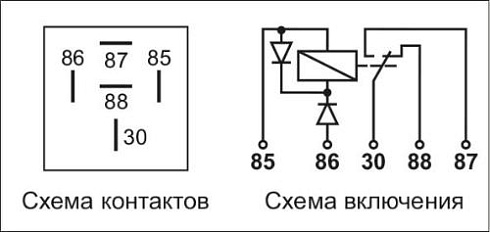 403.3787-21 24В 20/10А 5-ти контактное с диодной защитой