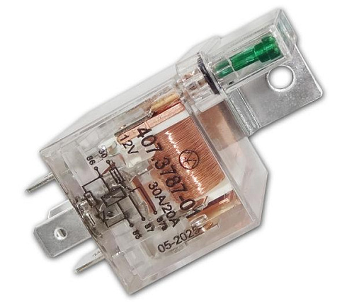 407.3787-01 12В 30А/20А 5-ти контактное с резистором, предохранителем и светодиодом