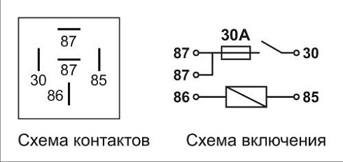 404.3787-03 12В 30А 5-ти контактное с предохранителем 