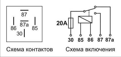 408.3787-02 24В 20А/15А 5-ти контактное с предохранителем